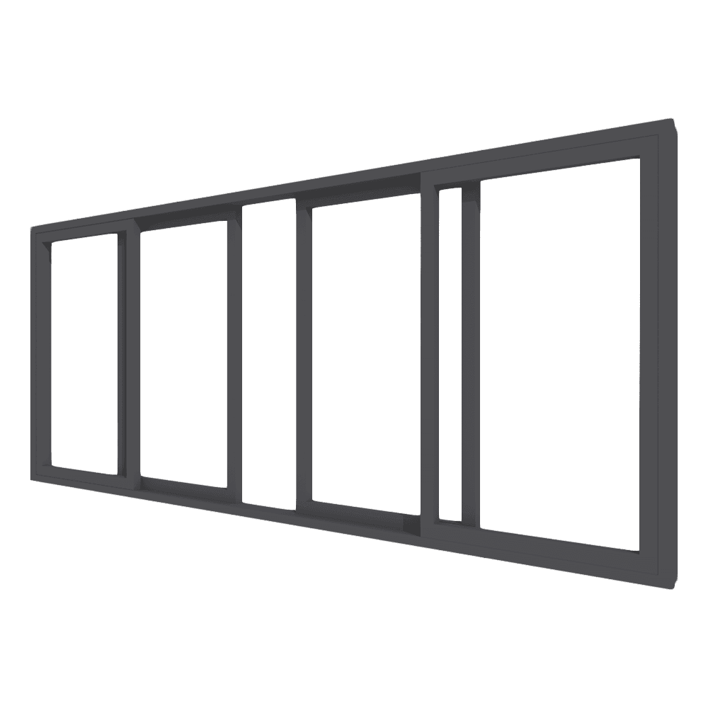 4-delig schuifraam | aluminium